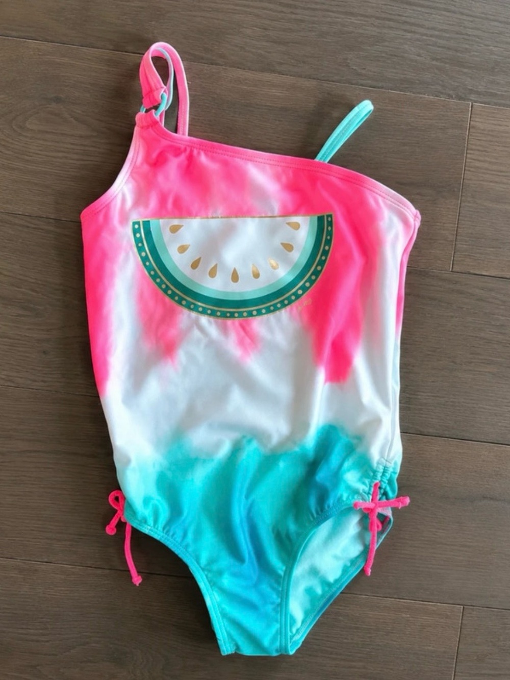 Justice Watermelon Tie-Dye One-Piece Swimsuit- NWOT